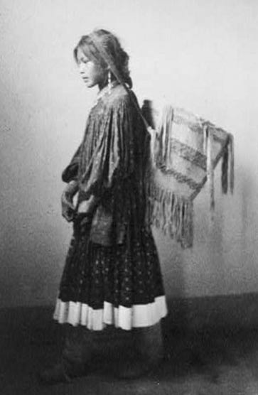 Apache girl with basket, 1902. 