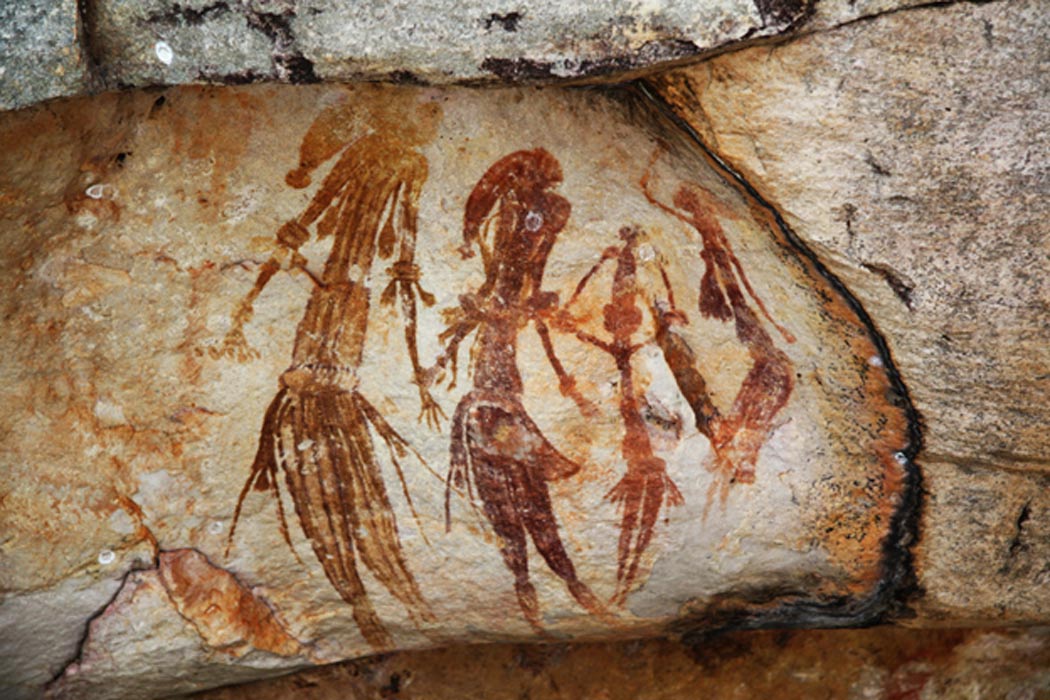 Indigenous Australian rock art. Bradshaw rock paintings. 