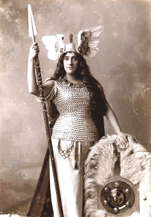 A soprano austríaca Anna Bahr-Mildenburg como Brünnhilde (Brunhilde) em Walküre de Richard Wagner. 1898.'s Walküre. 1898. 