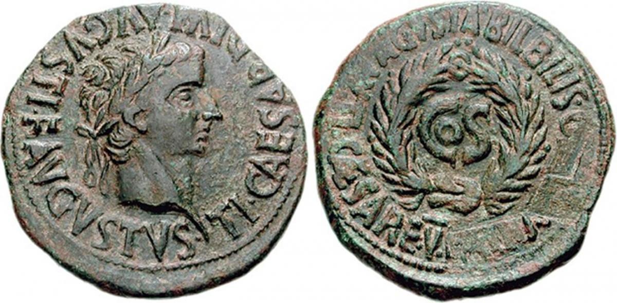 Coins subject to Damnatio Memoriae: Important historical type with the name of Sejanus removed [on right] in damnatio memoriae.