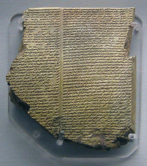 The Deluge tablet of the Gilgamesh epic in Akkadian.