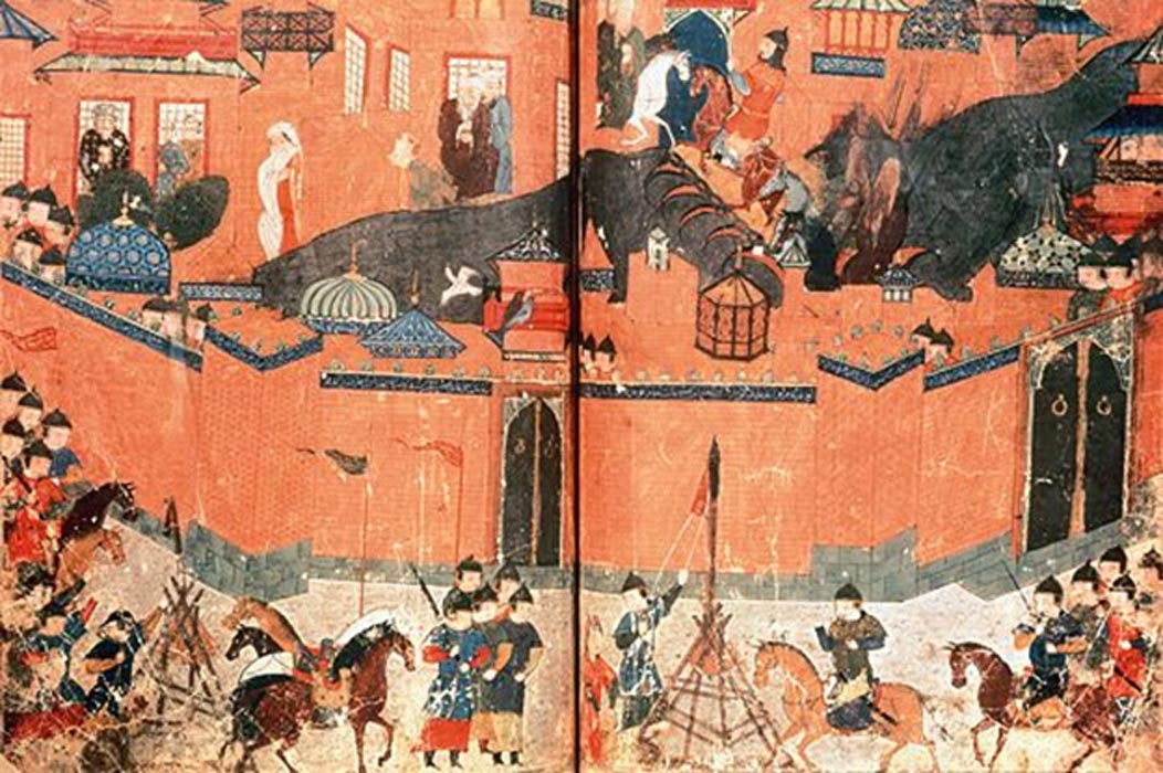 Mongols besieging Baghdad in 1258.