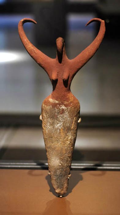 Naganda "Bird Lady", Egyptian Predynastic Naganda IIa c. 3500-3400 BCE. Brooklyn Museum. 