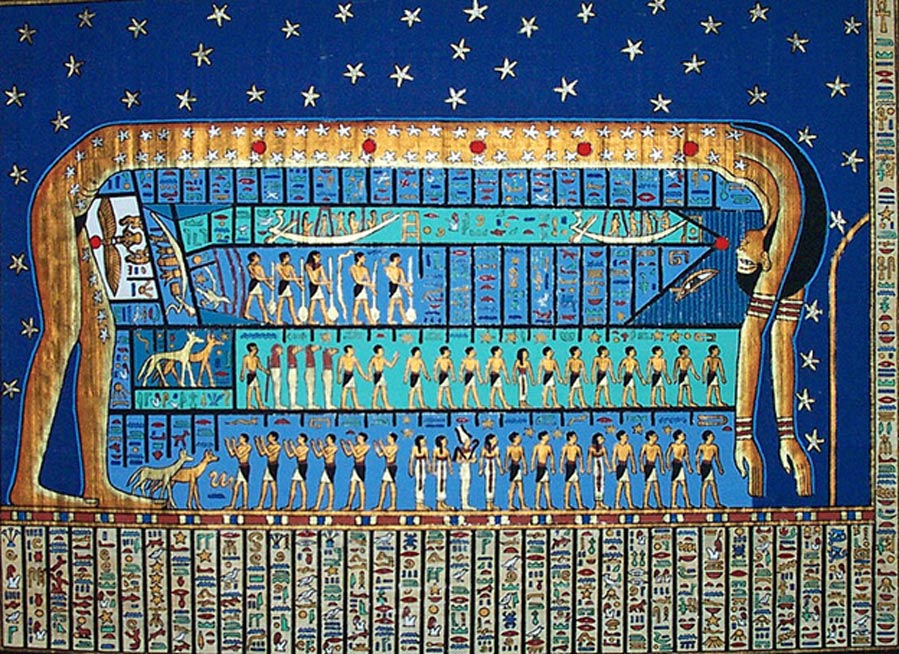 Nut, goddess of sky and heavenly bodies in Ancient Egypt. 