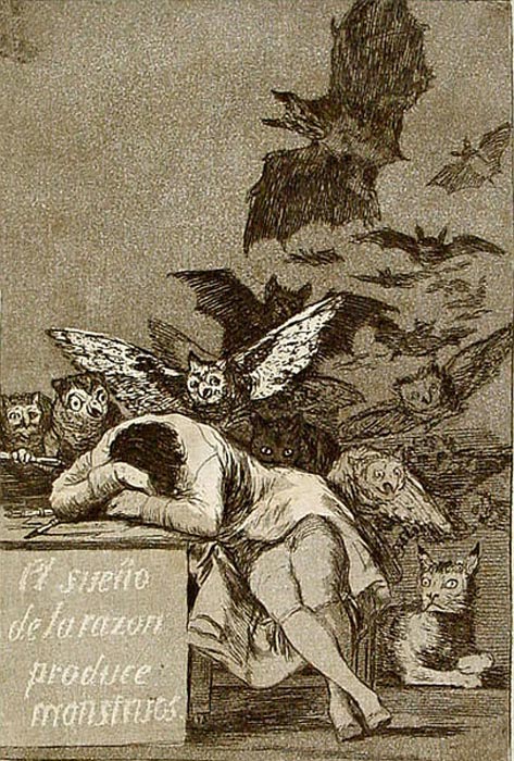 ‘The Sleep of Reason Produces Monsters’ (1799) By Francisco de Goya.