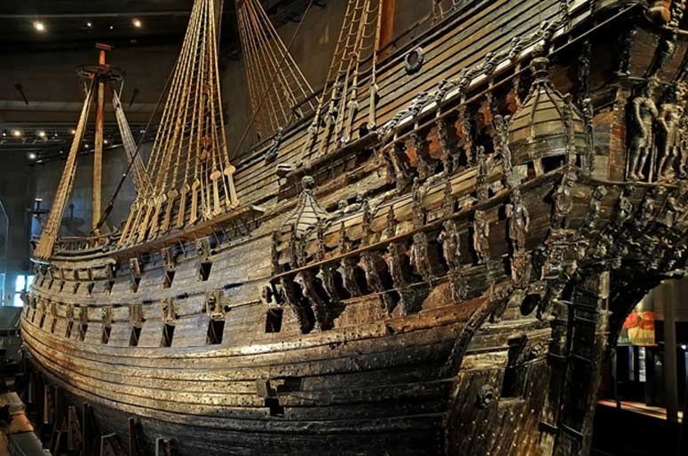 The Vasa, early 17th century warship, was ordered by King Adolphus and built at the Stockholm shipyard by Henrik Hybertsson - an experienced Dutch shipbuilder. Vasa was to be the mightiest warship in the world, armed with 64 guns on two gundecks.