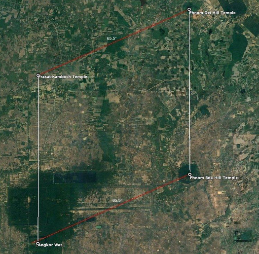 Figure 02: Map presented in Ashley Cowie’ 2016 work Lost Meridian of the Khmer Kings.