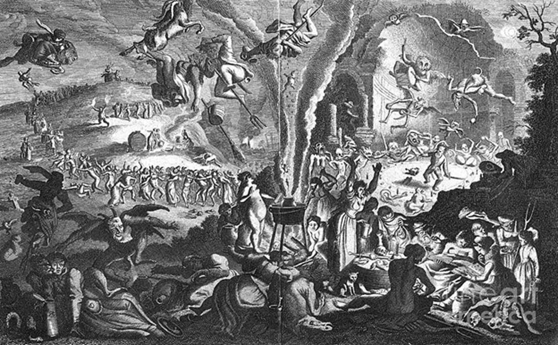 17th-century Witches’ Sabbath engraving (Pubic Domain)