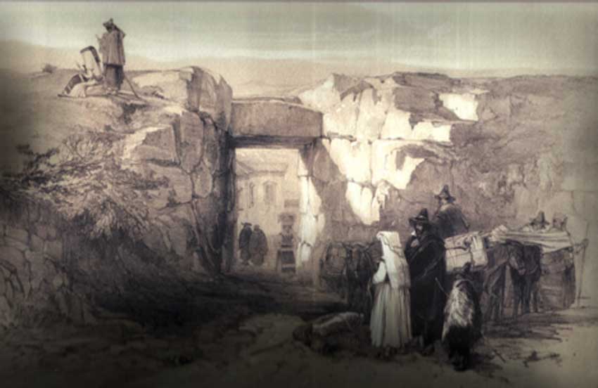 Alatri, inside of Porta Maggiore (Acropolis) by Edward Lear (1841) (Public Domain)