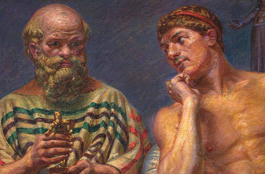 Socrates and Alcibiades by Kristian Zahrtmann  (1910) Statens Museum for Kunst (Public Domain)