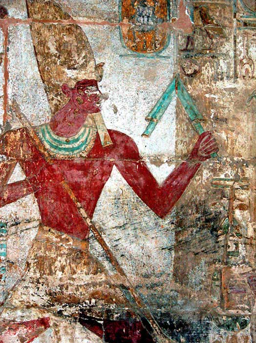 ‘Amenhotep II was the paragon of the athletic kings of the early Eighteenth Dynasty and boasted of physically Homeric deeds’ notes the Oriental Institute, Chicago. He is shown here on a colorful wall relief at the Temple of Amada, Lake Nasser.