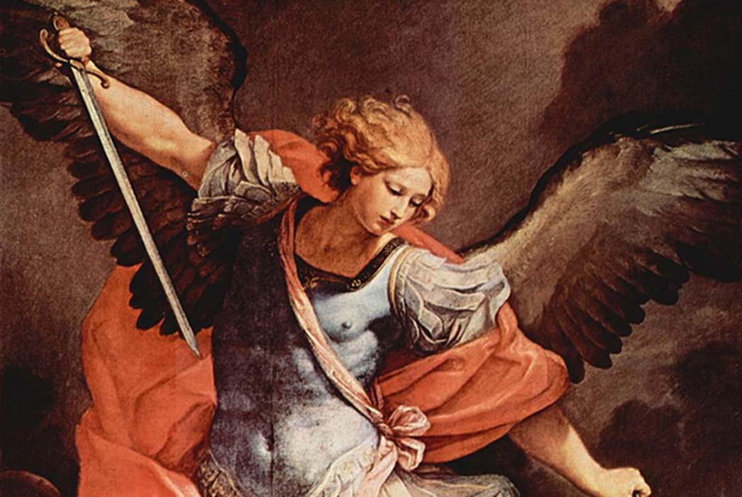 Guido Reni's archangel Michael (in the Capuchin church of Santa Maria della Concezione, Rome, 1636) tramples Satan.