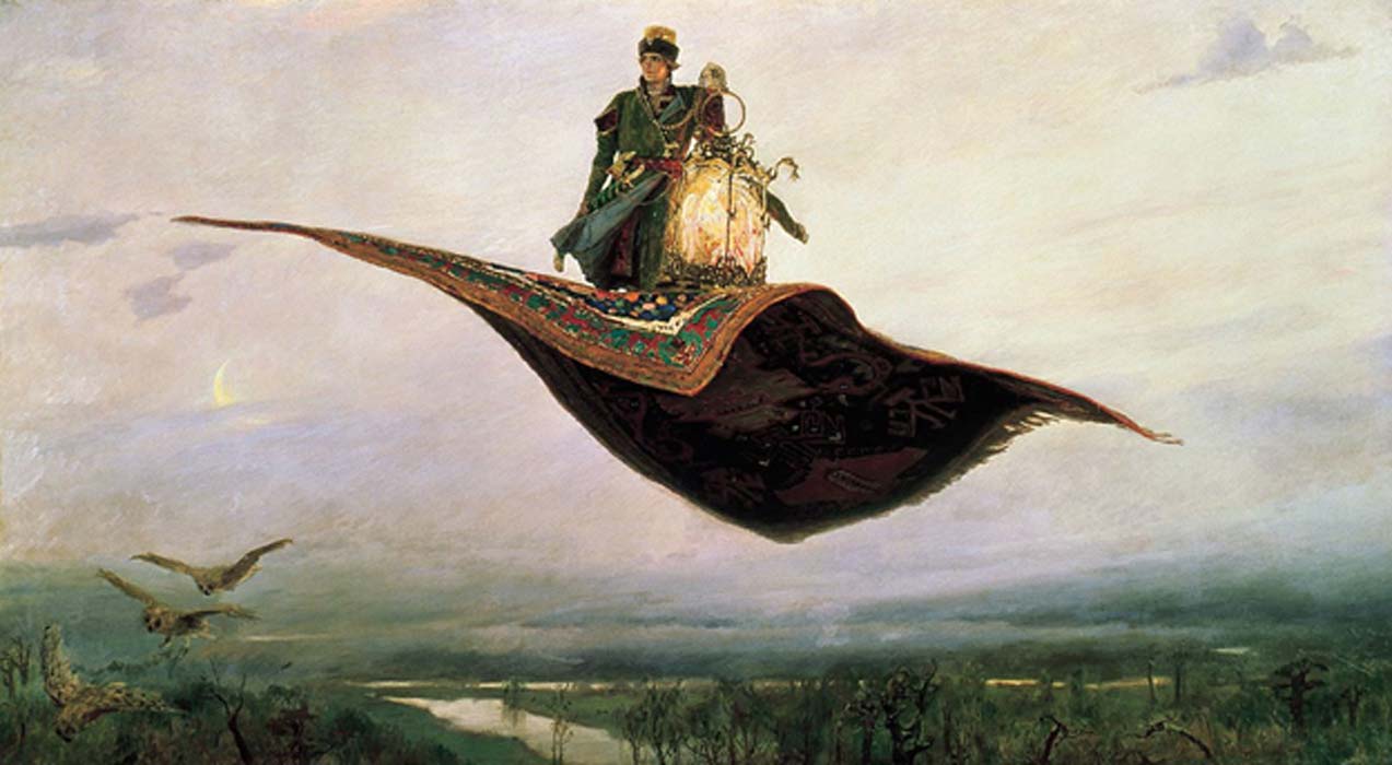 The Flying Carpet, a depiction of the hero of Russian folklore, Ivan Tsarevich 1880 by Viktor Vasnetsov