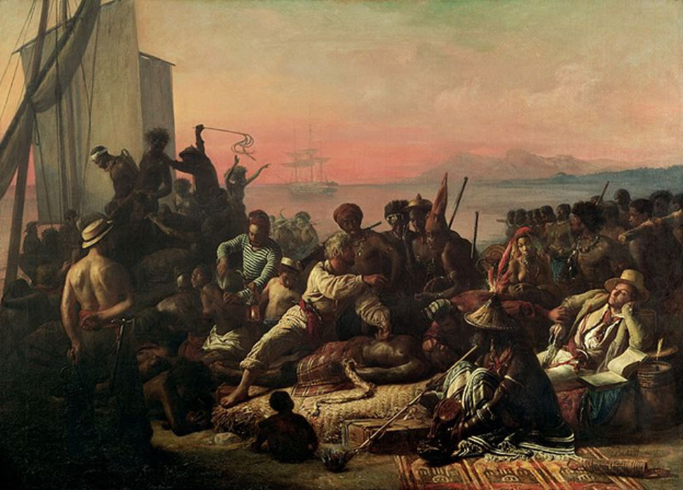 The Slave Trade by Auguste-Francois Biard, (1840). As of June 2007 it hangs at the entrance to the 