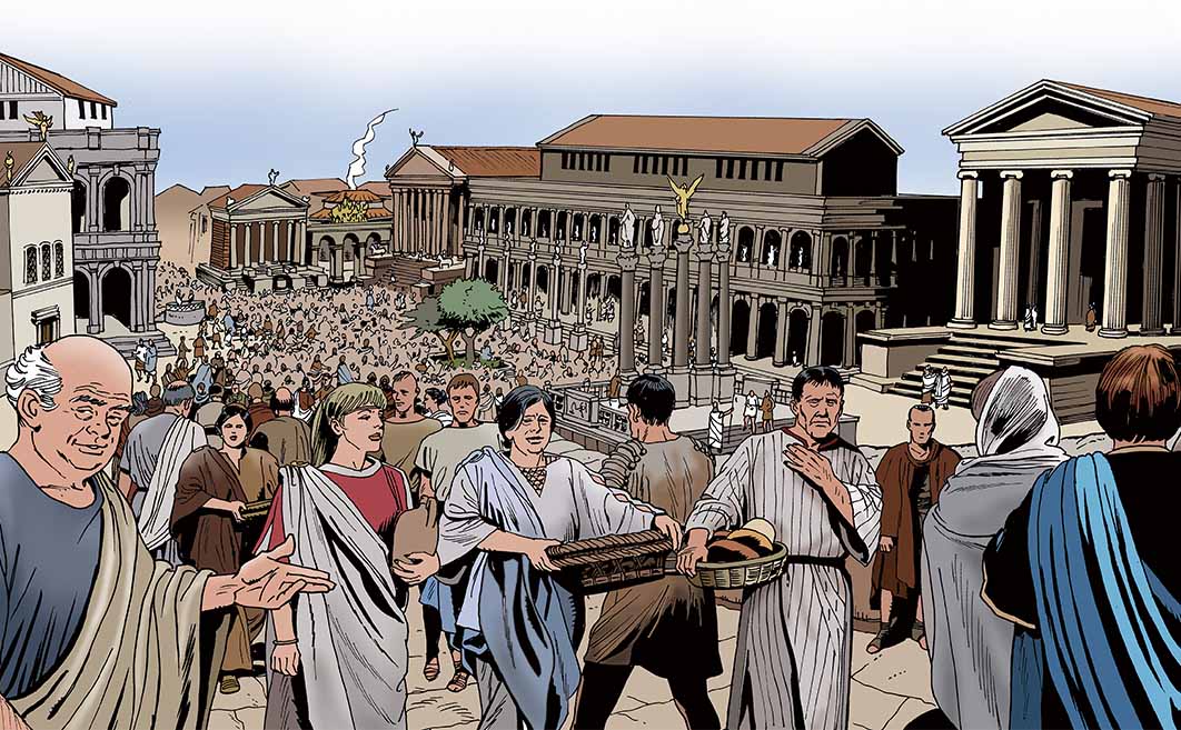 Roberto the Roman welcoming the traveler to bustling Rome(Massimo Todaro /Adobe Stock)