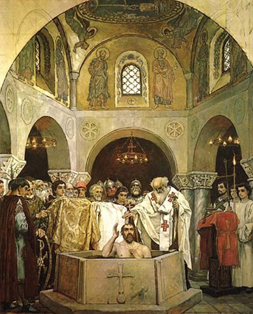 Baptism of Saint Prince Vladimir by Viktor Vasnetsov (1848 – 1926)