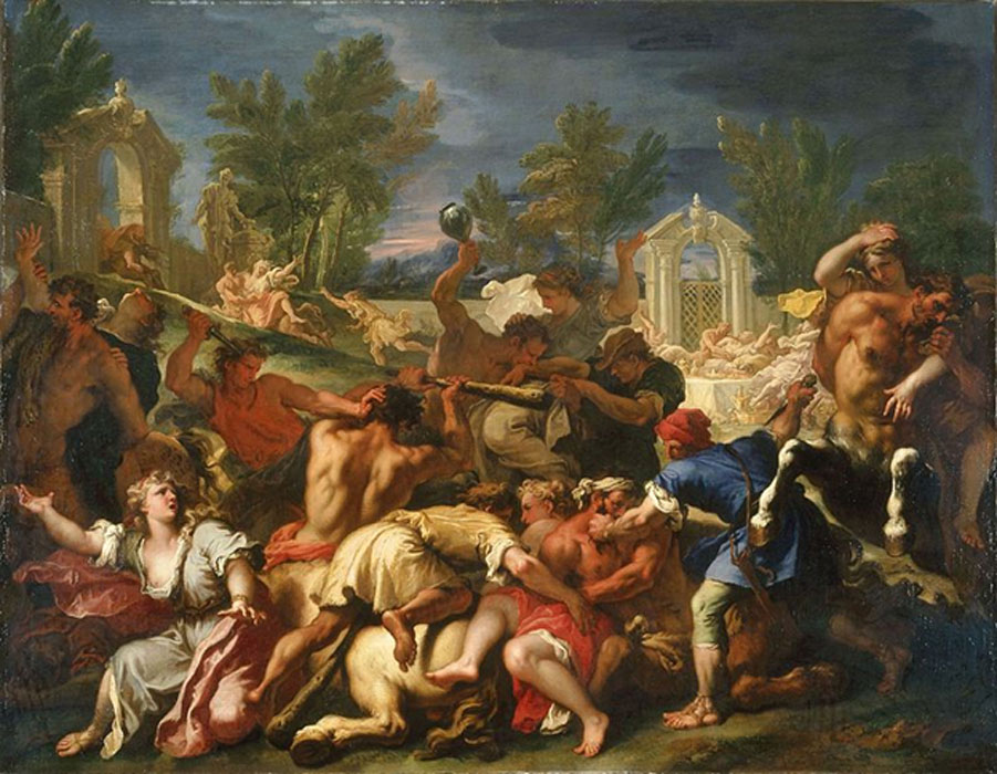 Battle of the Lapiths and Centaurs by Sebastiano Ricci (1705) (Public Domain)