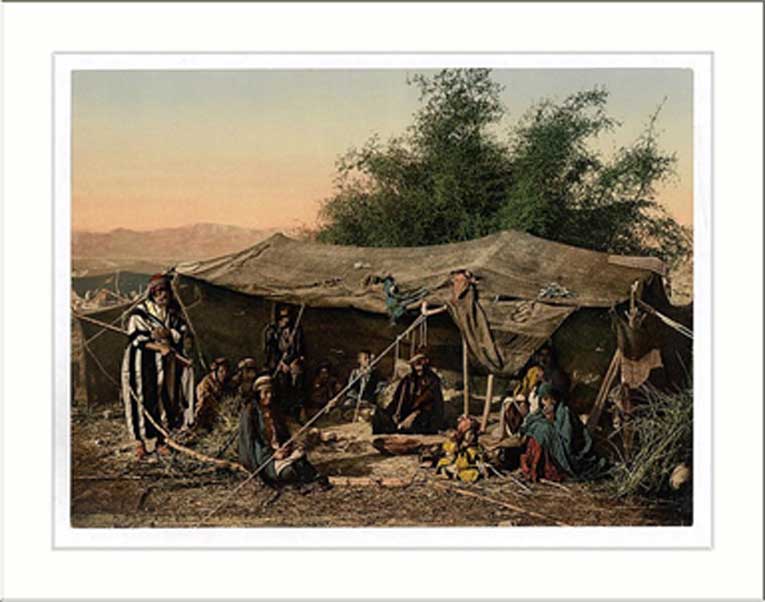 Bedouin tents and occupants Holy Land