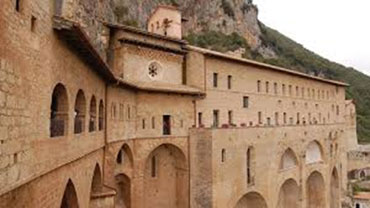 Benedictine Monastery of San Benedetto da Norcia, in the town of Subiaco (Public Domain)