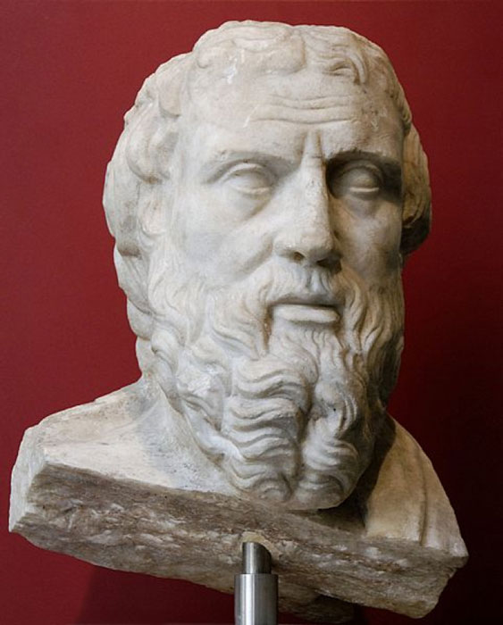 Bust of Herodotus. Greek marble, Roman copy of a Greek original of the early 4th century BC. From the area of Porta Metronia, Rome. (Public Domain)
