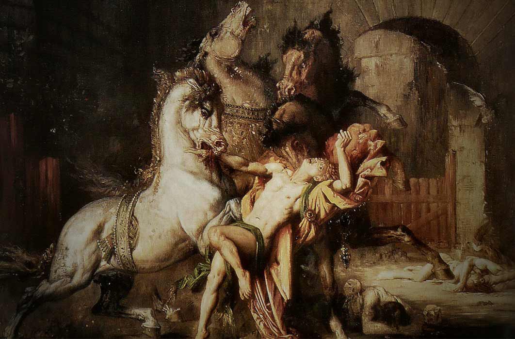 Diomedes Devoured by his Horses, by Gustave Moreau (1865), Musée des Beaux-Arts de Rouen (Public Domain)