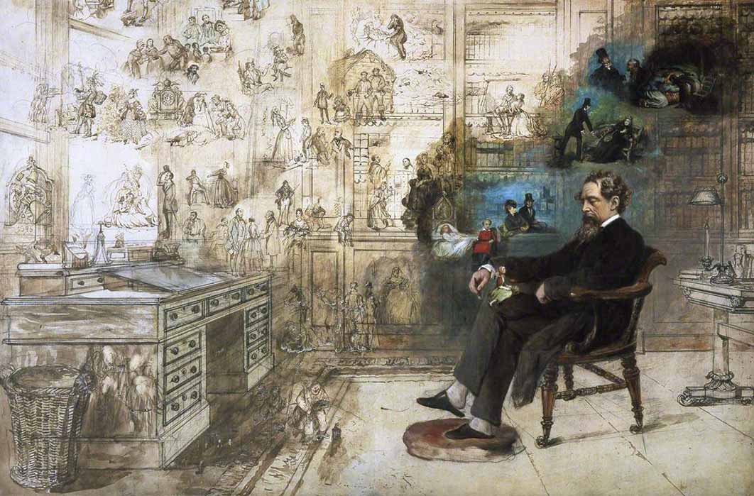 Dickens’ Dream by Robert William Buss (1875) Charles Dickens Museum (Public Domain)