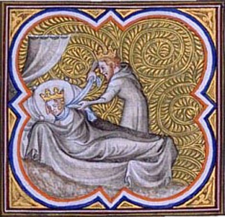 Chilperic strangling Galswinth Gallica Digital Library 