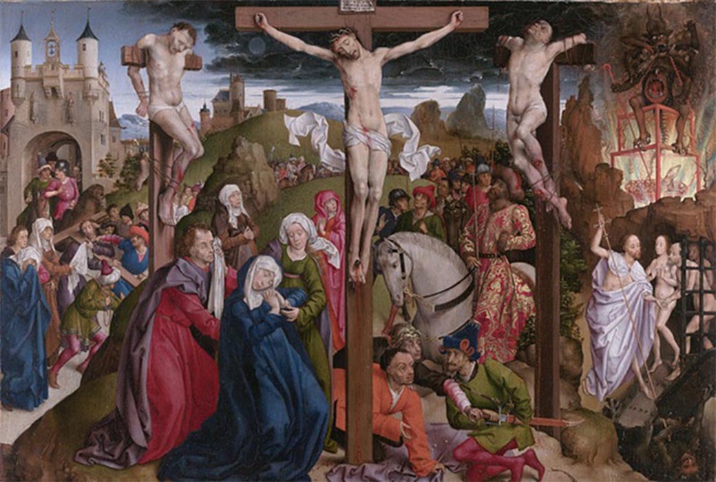 The Crucifixion by André d’Ypres / Dreux Budé Master, (before 1440) Getty Centre (Public Domain)