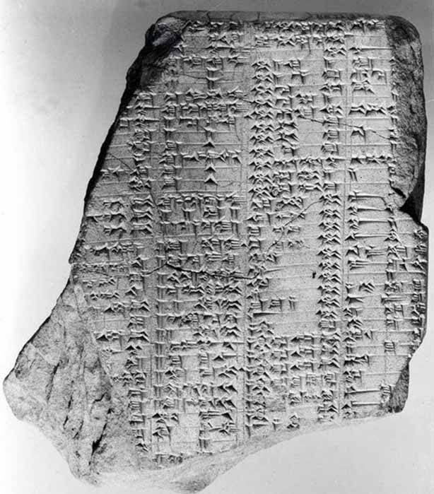 Cuneiform tablet: vocabulary of food and drink terms, Urra=hubullu, tablet 23 (CC0)