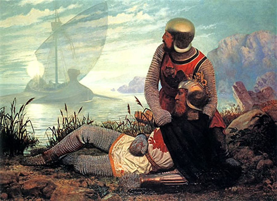 Death of King Arthur by John Garrick (1862) (Public Domain)