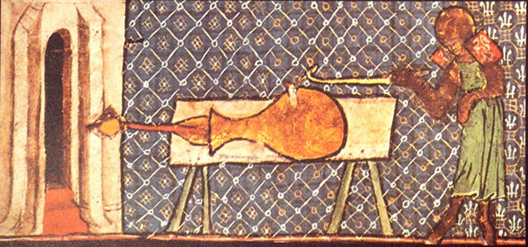 Earliest picture of a European cannon, Walter de Milemete, 1326