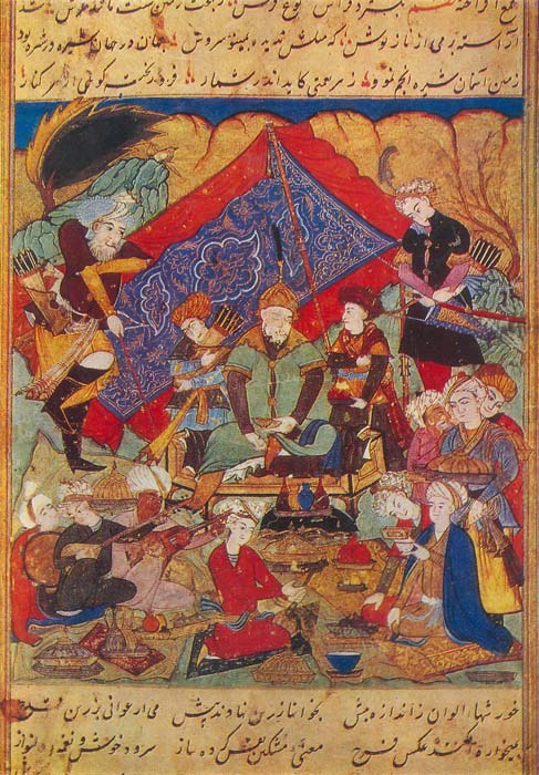 Emir Timur feasts in the gardens of Samarkand. (Public Domain)