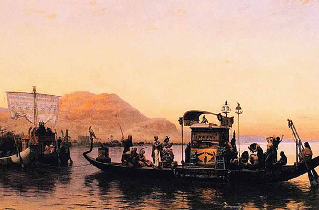 The funeral rites of a mummy on the Nile, by Frederic Arthur Bridgman (1876–77). Speed Art Museum, Louisville (Public Domain)