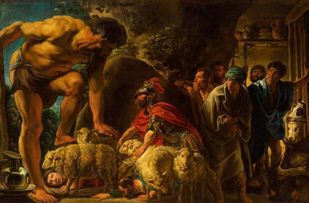 Odysseus escaping from the cave of Polyphemus by Flemish Jacob Jordaens (1635) (Public Domain)