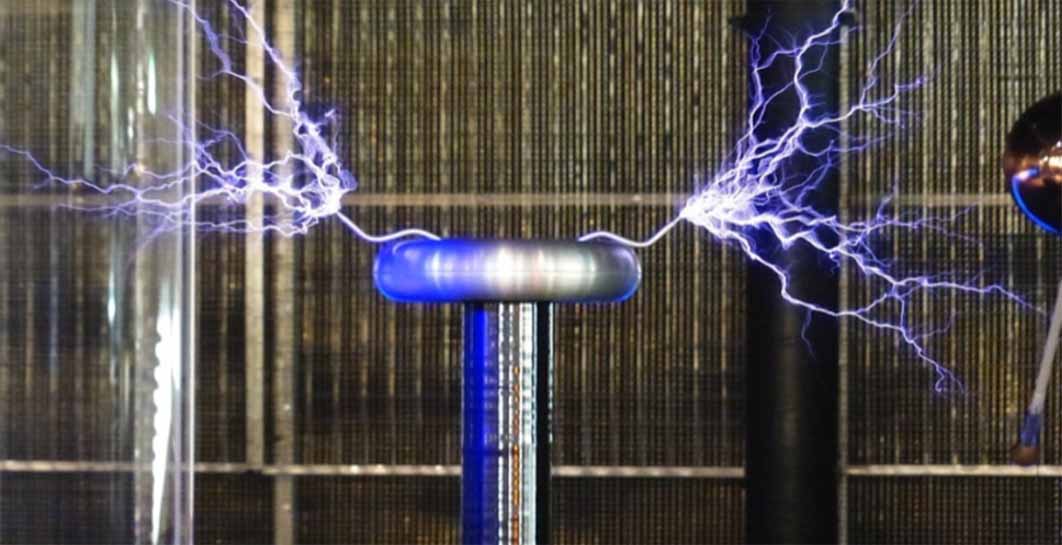 Flash Tesla coil experiment. Source: Public Domain