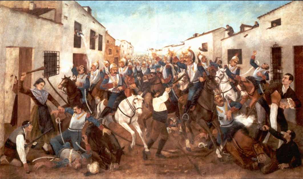Spanish guerrilla resistance to the Napoleonic French invasion of Spain at the Battle of Valdepeñas (Public Domain)