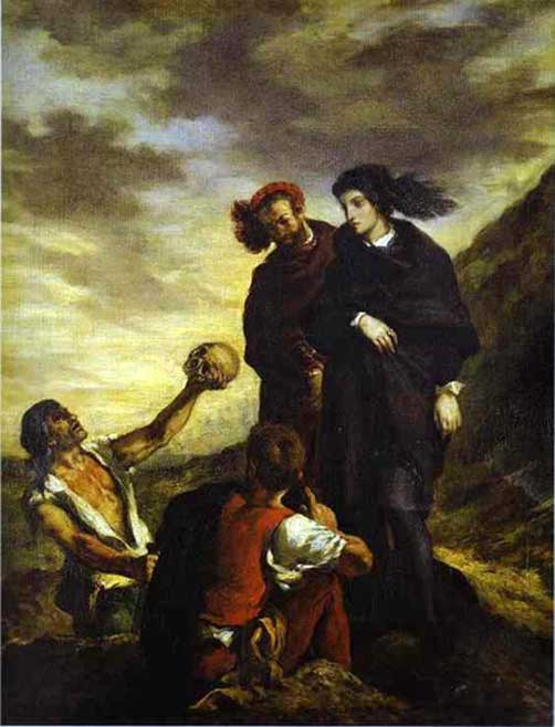 Hamlet and Horatio in the Graveyard by Eugène Delacroix (1798–1863) (Public Domain)