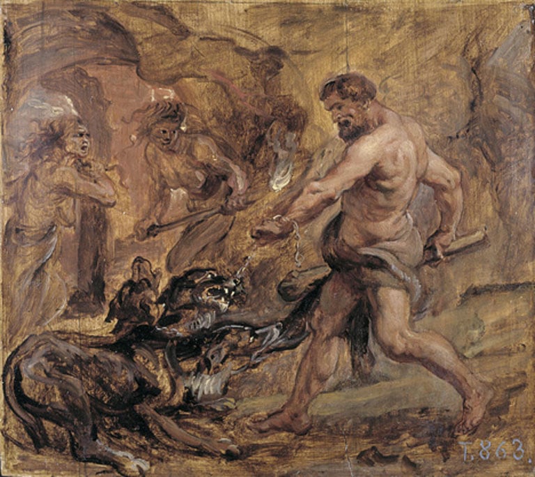 Hercules and Cerberus by Peter Paul Rubens (1636) Museo del Prado (Public Domain)