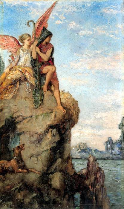 Hesiod and the Muses by Gustave Moreau  (1826–1898) (Public Domain)