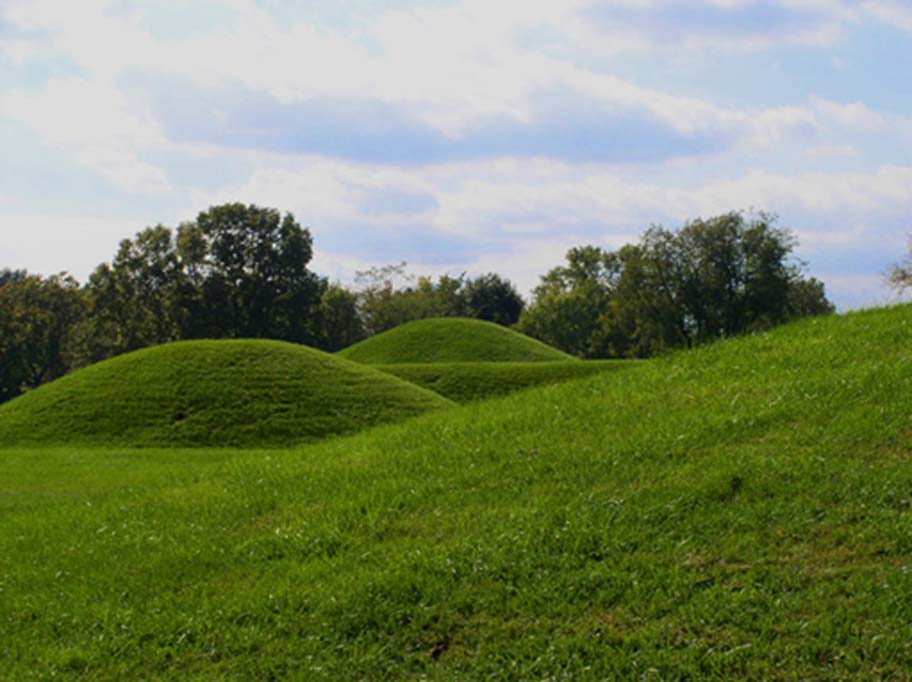Hopewell mounds from the Mound City Group in Ohio 