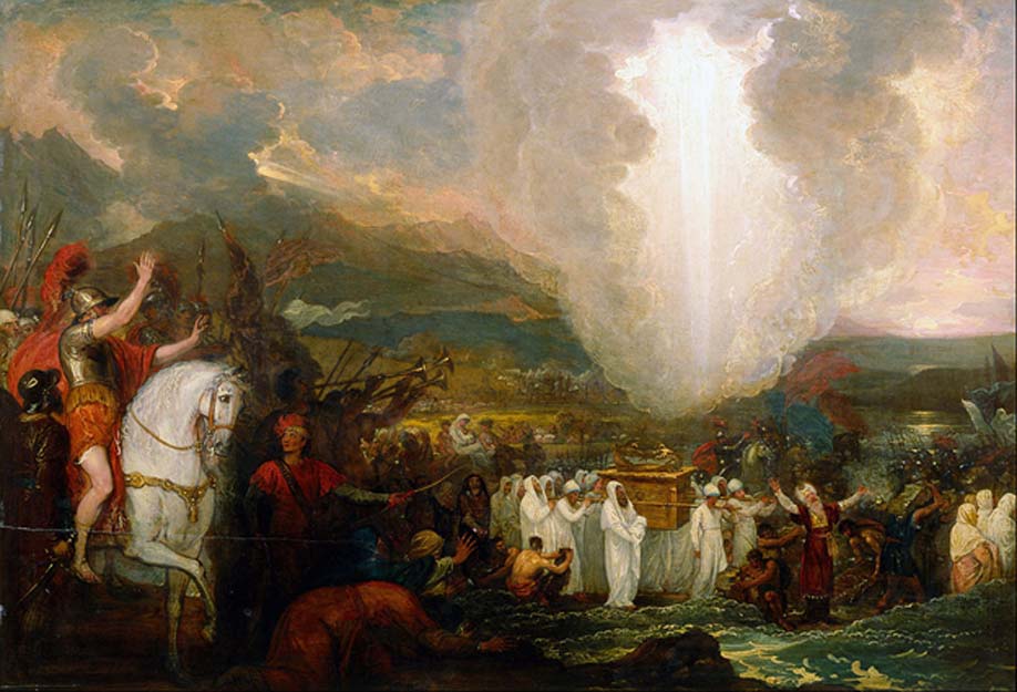 Joshua passing the River Jordan with the Ark of the Covenant. (Public Domain)