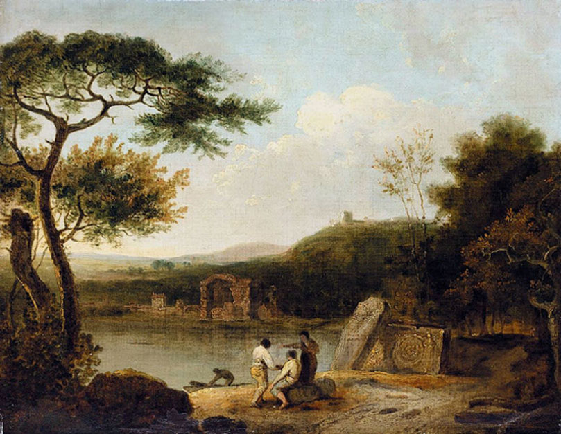 Lake Avernus, by Richard Wilson (circa 1765), National Gallery of Victoria, Melbourne (Public Domain).