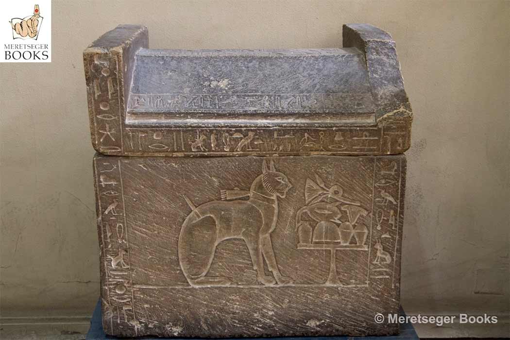 Limestone sarcophagus of the cat of Thutmose. He predeceased his father and his younger brother, Amenhotep IV, assumed the throne instead. Egyptian National Museum, Cairo. (Courtesy of www.meretsegerbooks.com)