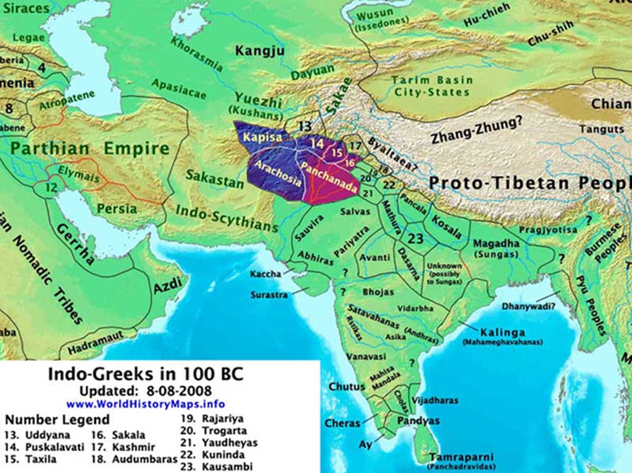 Location of Indo-Greek Kingdoms (Thomas Lessman/ CC BY-SA 3.0)