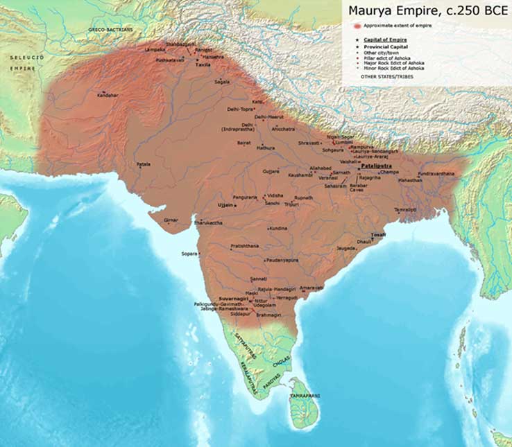 Location of Mauryan Empire CC BY-SA 3.0