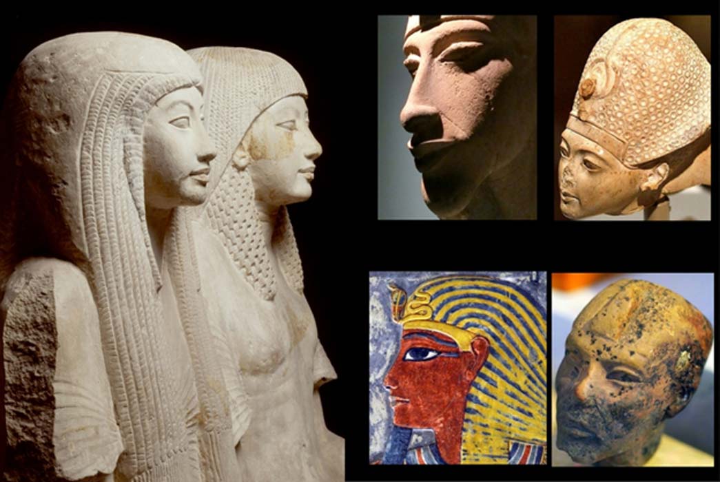 Collection of Egyptian Art, design by Anand Balaji (Photo credits: Rijksmuseum van Oudheden/CC BY-SA 4.0, Leiden; Dr Chris Naunton, Heidi Kontkanen and A. K. Moyls); Deriv.