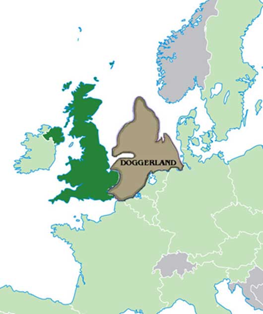 Map of Doggerland (Public Domain)