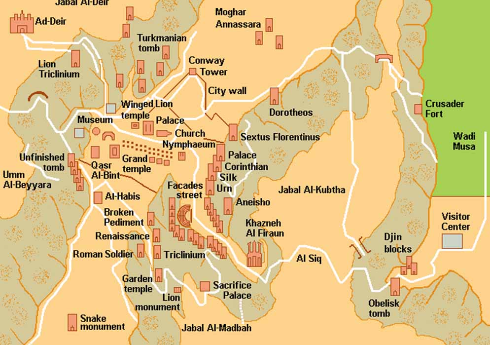 Map of Petra (Public Domain)