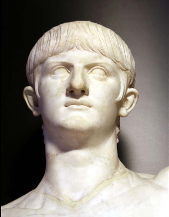 Marble busts of emperor Nero, circa 54/59 AD.