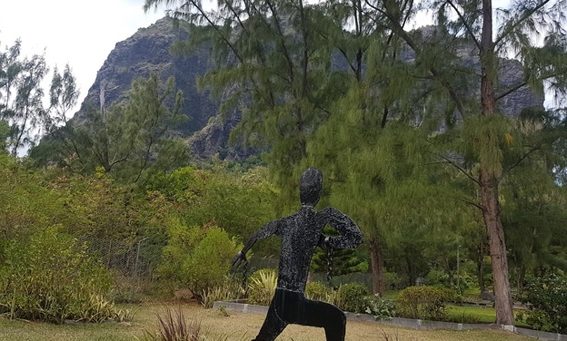Le Morne Brabant, UNESCO world heritage site with depiction of a runaway slave. 